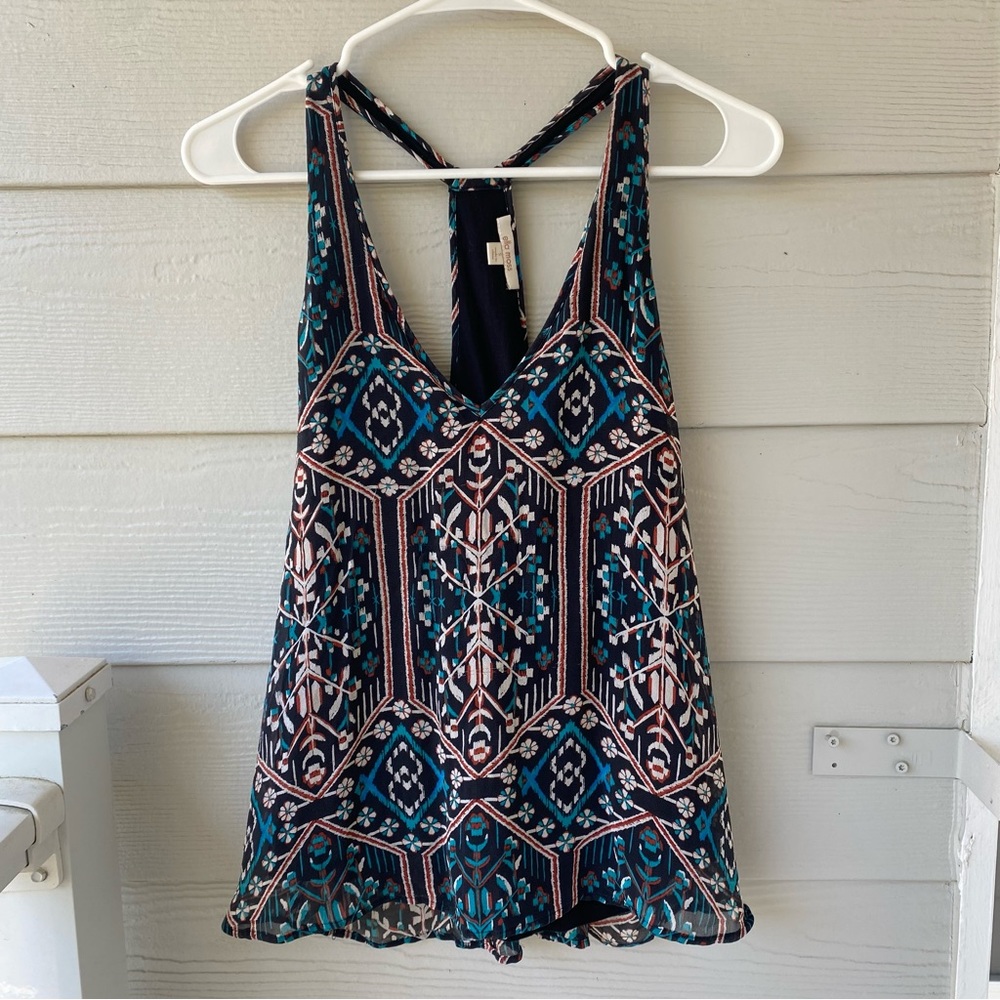 ELLA MOSS Flora Vista Silk Tank in Black - Picture 2 of 11